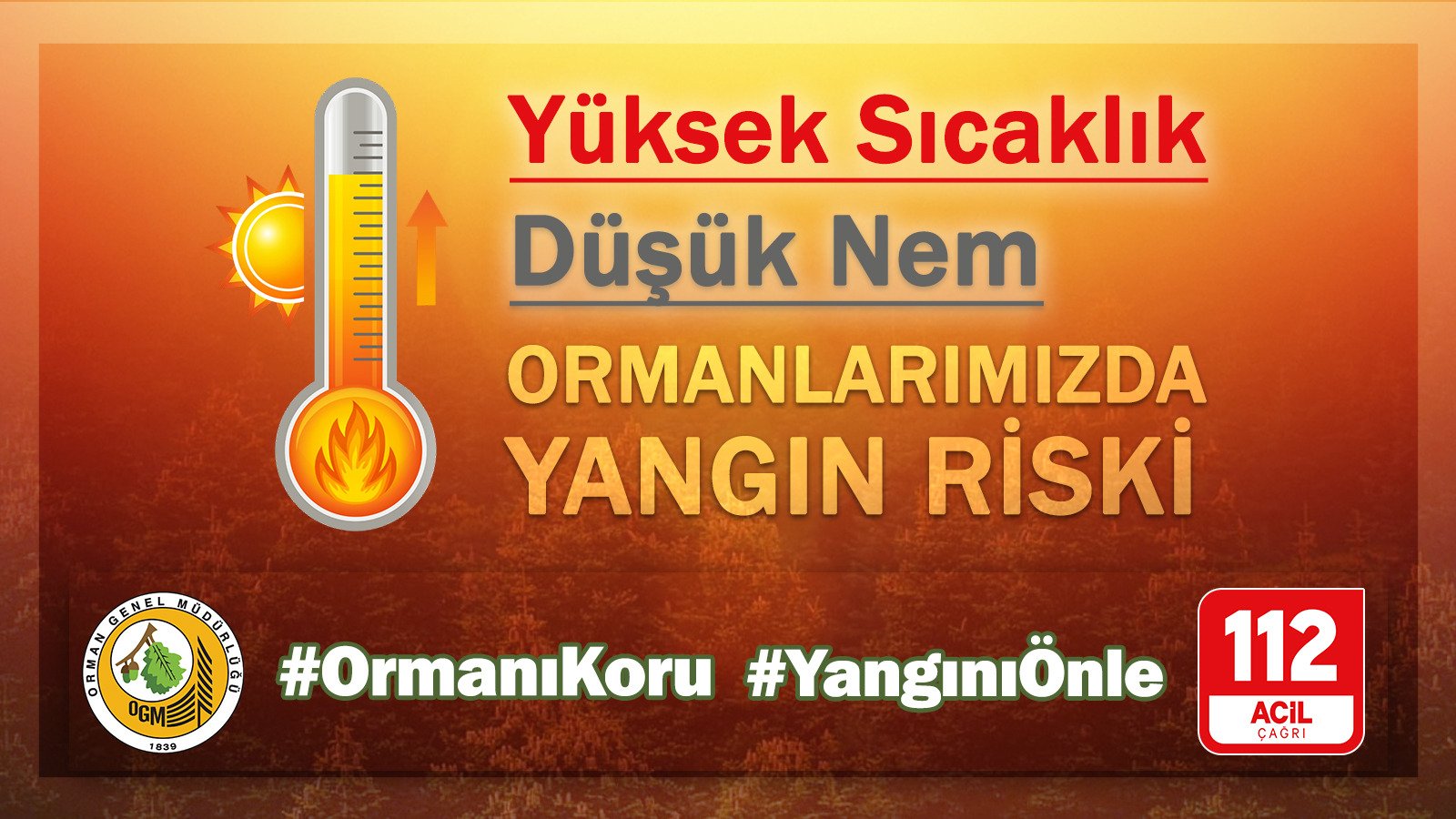 Yangın riski konusunda üst seviye alarm