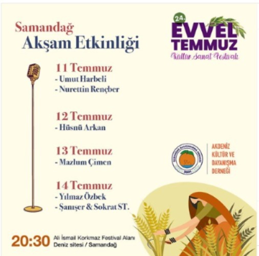 Evvel temmuz programı açıklandı