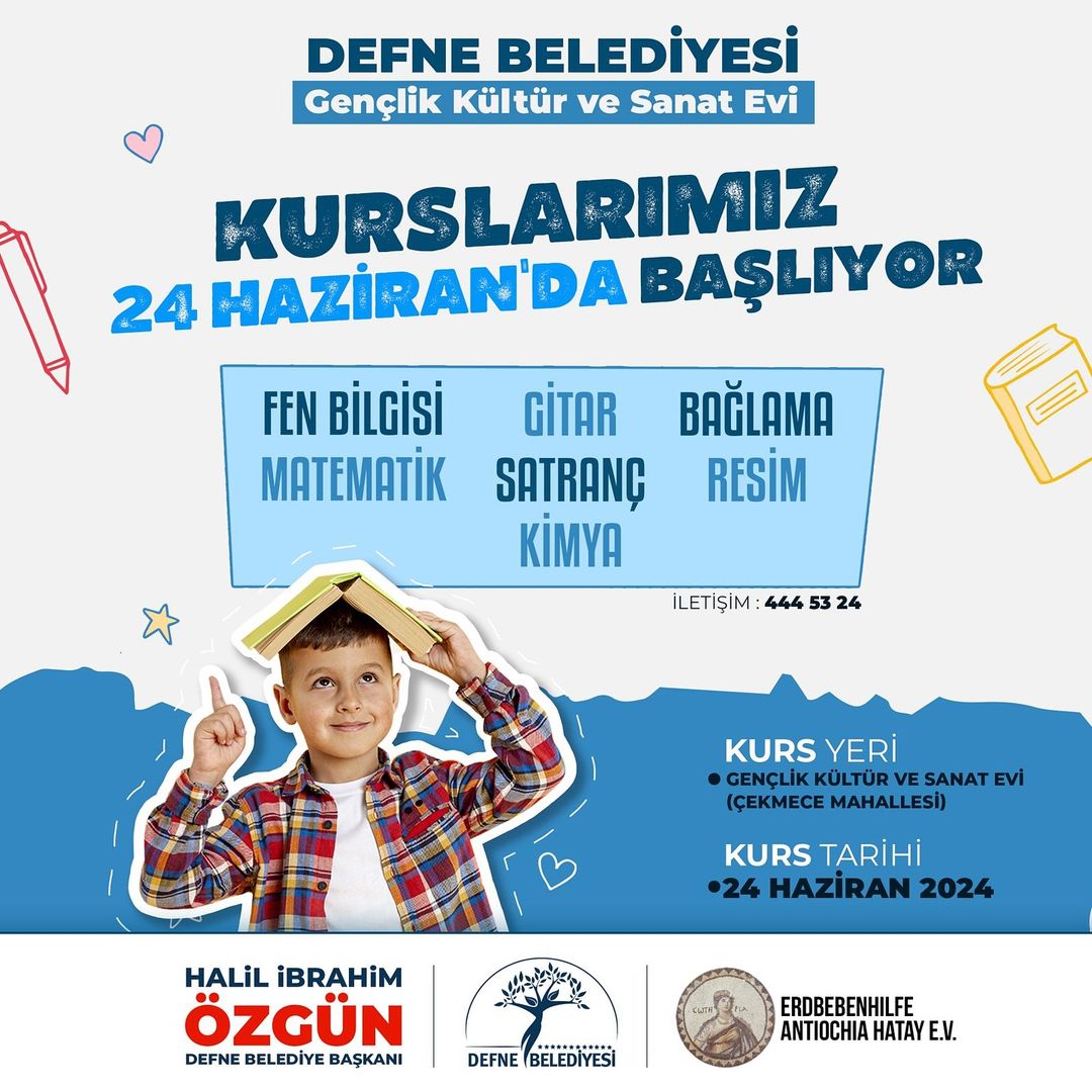 Defne Belediyesi, yaz dönemi kursları başlıyor