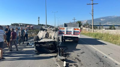 Hatay’ın İskenderun ilçesinde, uluslararası D-817 karayolu Liman mevkiinde meydana gelen