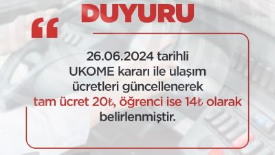 Hatay Büyükşehir Belediyesi, şehir genelinde hizmet veren toplu ulaşım ücret