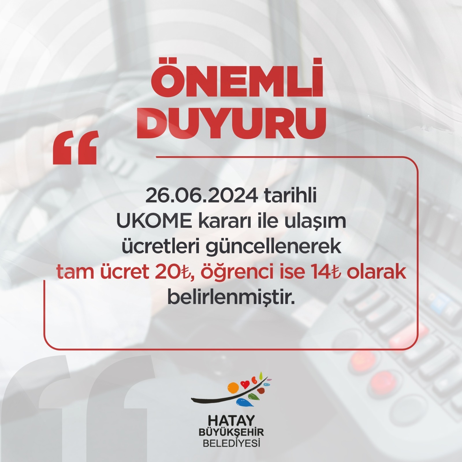 Hatay’da toplu ulaşım el yakacak