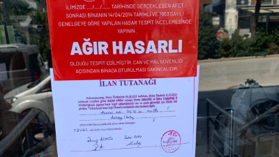Akevler mahallesinde bulunan daha önce az hasarlı ya da hasarsız