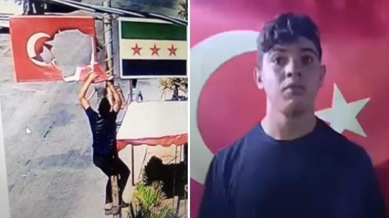 Suriye’nin kuzeyinde Türk bayrağına saldıran bir şüpheli gözaltına alındı. Gözaltına
