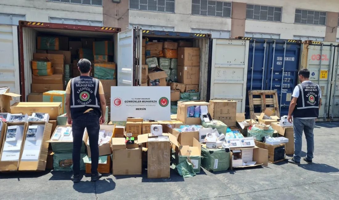 Ticaret Bakanlığı Mersin Gümrük Muhafaza ekipleri, kaçakçılıkla mücadele kapsamında önemli