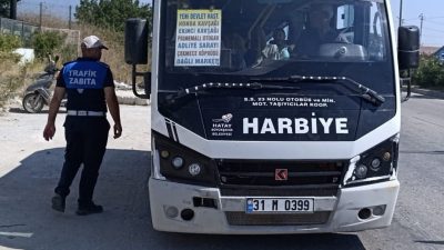 Hatay Büyükşehir Belediyesi Zabıta Ekipleri, il genelinde toplu taşıma araçlarına