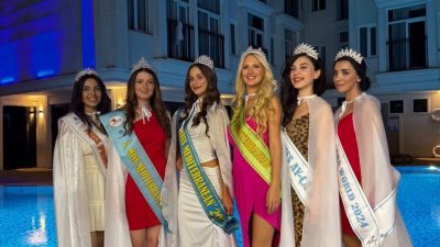 Antalya’da düzenlenen geleneksel Miss Mediterranean güzellik yarışmasında depremzede Hataylı öğretmen