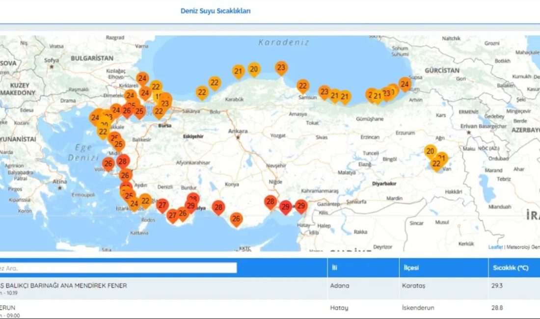 Hatay ilinde deniz sahillerinde