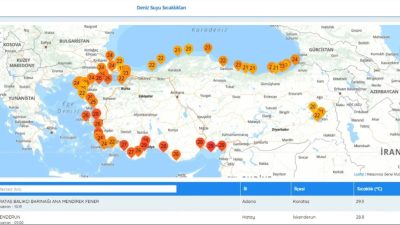Hatay ilinde deniz sahillerinde yapılan deniz suyu sıcaklığı ölçümlerinin mevsim