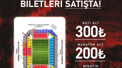Hatayspor’un bu hafta sonunda Samsunspor ile oynayacağı maçın biletleri satışa