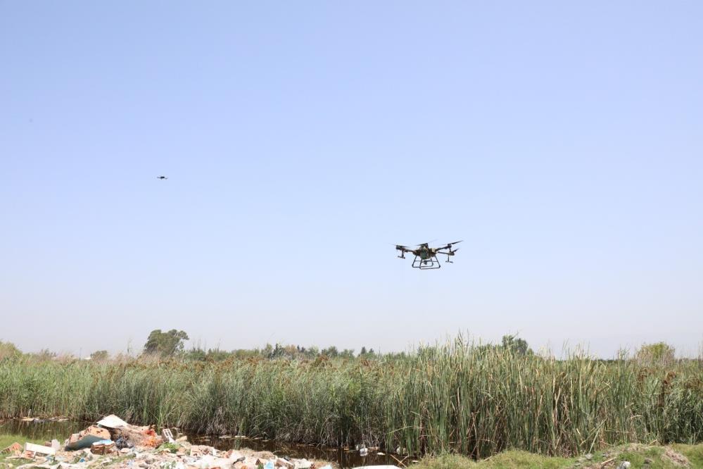 Dron destekli ilaçlama seferberliği