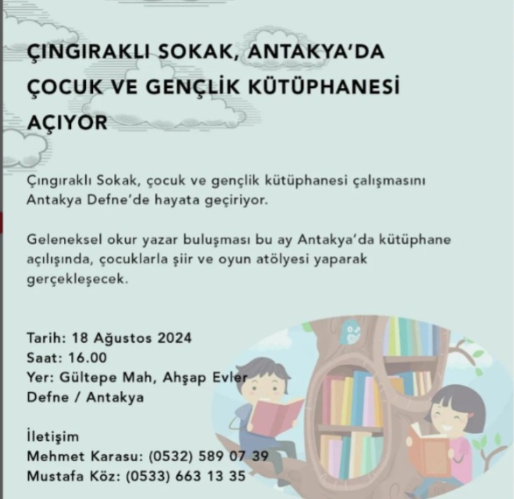 Antakya’da Çocuk ve Gençlik Kütüphanesi Yarın Açılıyor