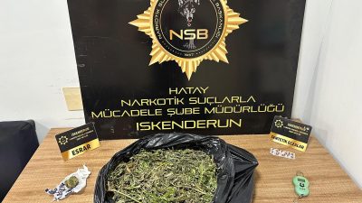 Hatay Emniyet Müdürlüğü ekipleri, İskenderun ilçesinde uyuşturucu imal ve ticaretine