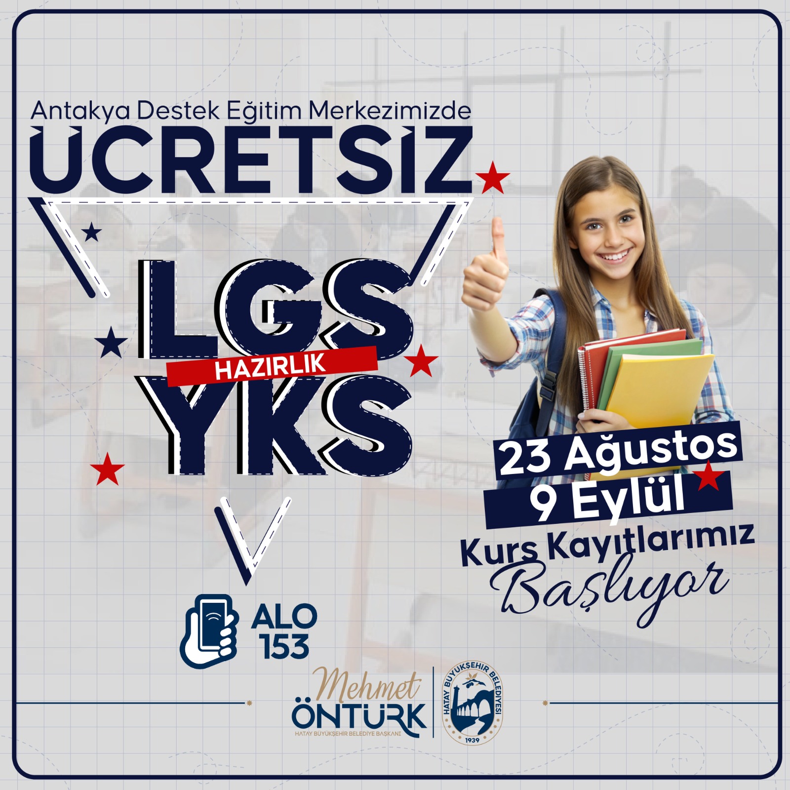 Antakya’da Ücretsiz LGS ve YKS Kursları Başlıyor