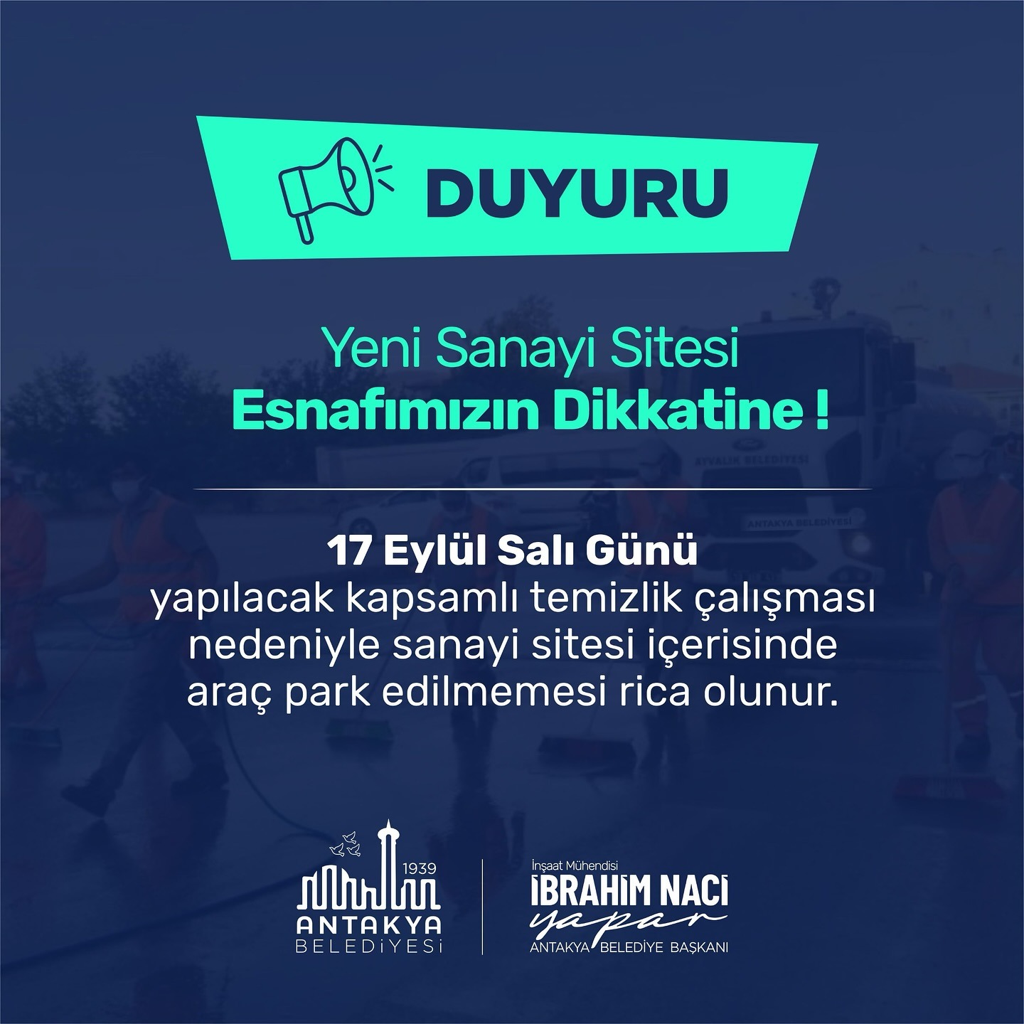 Yeni Sanayi Sitesi içinde bugün park yasak