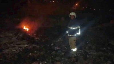 Hatay’ın Samandağ ilçesinde, Çevlik Mahallesi çevreyolu üzerinde bulunan moloz yığınında