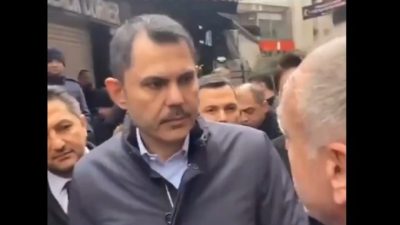 Hataylı bir depremzede, Çevre, Şehircilik ve İklim Değişikliği Bakanı Murat