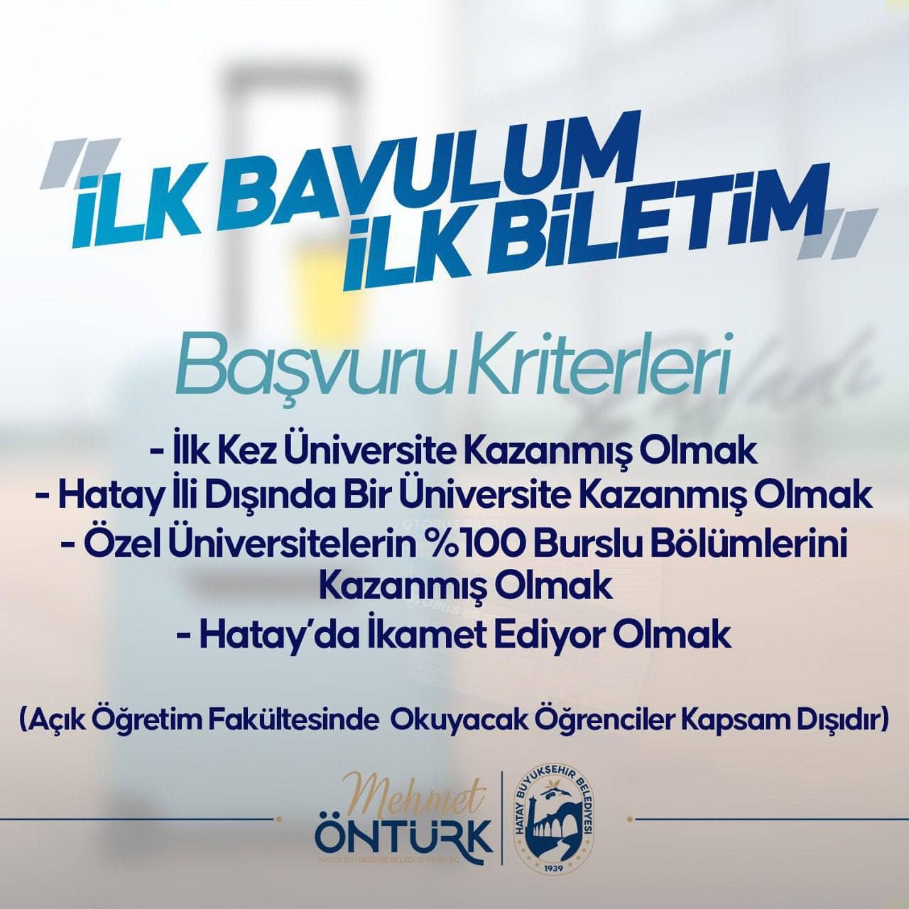 “İlk Bavulum, İlk Biletim” Projesinde Uzatılan Başvurular Bugün Sona Eriyor