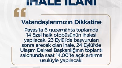 Hatay Büyükşehir Belediyesi (HBB), Payas ilçesindeki toplu ulaşım hizmetlerine standart