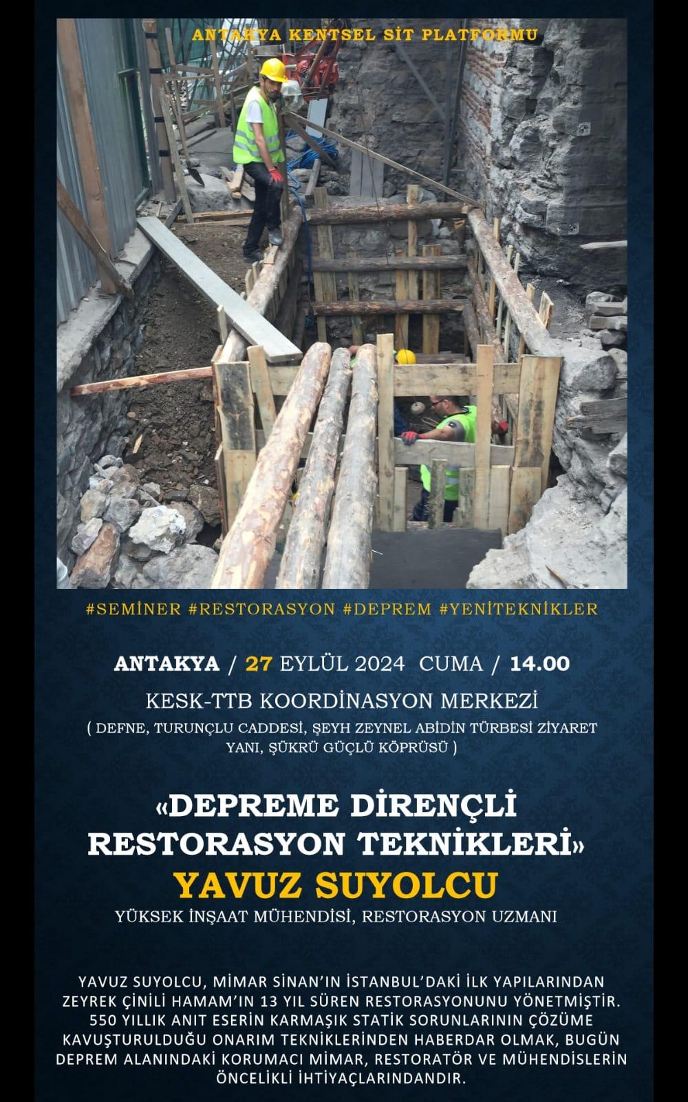 Antakya’da Depreme dayanıklı restorasyon teknikleri anlatılacak