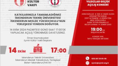 Hatay Valiliği tarafından yapılan açıklamada, Eymir Kültür Vakfı’nın katkılarıyla tamamlanan