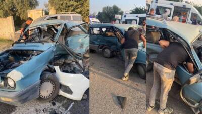 Hatay’ın Dörtyol ilçesinde 3 otomobilin karıştığı zincirleme trafik kazasında 5