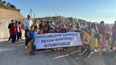Defne’nin Koçören Mahallesi’nde Ekin Koleji yanında kurulması planlanan beton santrali,