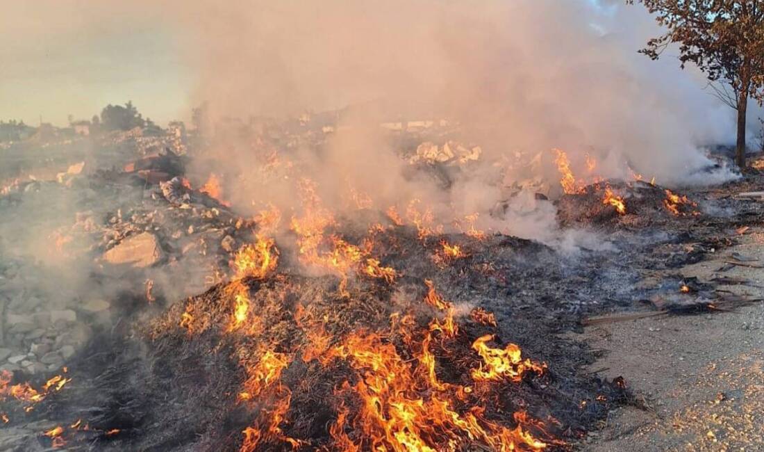 Serinyol’da otluk ve çöp yangını korkuttu