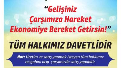 Defne’de düzenlenen dayanışma etkinliğinde, halk üretim ve satış yapma imkânı