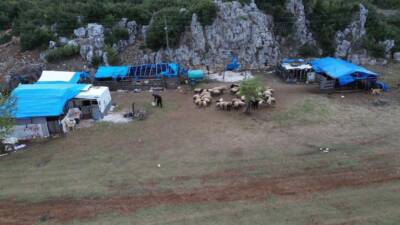 Hatay’da yaz aylarında hayvanlarıyla meraların yolunu tutan hayvan yetiştiricileri, havaların