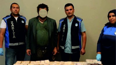 Antakya’nın Harap Arası Mahallesi’nde zabıta ekipleri tarafından yakalanan bir dilencinin