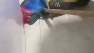 Hatay’ın Altınözü ilçesinde bir evde buzdolabının altına giren yılan, itfaiye