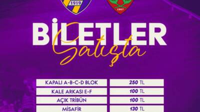 Atakaş Hatayspor’un deplasmanda İkas Eyüpspor ile oynayacağı karşılaşmanın biletleri satışa