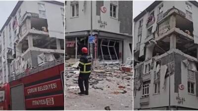 Çorum’un Osmancık Caddesi üzerinde bulunan beş katlı bir apartmanda meydana