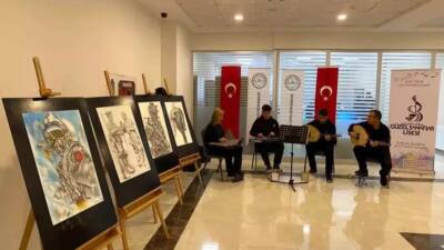 Antakya’da Bedi Sabuncu Güzel Sanatlar Lisesi öğrencilerinin hazırladığı resim sergisi,