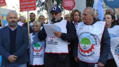 Tüm Emekliler Sendikası İskenderun Şubesi, geniş katılımlı bir basın açıklaması