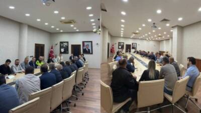 Hatay’ın Dörtyol ilçesinde gerçekleştirilen muhtarlar toplantısında, ilçede devam eden çalışmalar