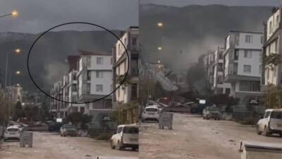 Hatay’da etkili olan kuvvetli fırtına, Serinyol Mahallesi’nde bir apartmanın metal