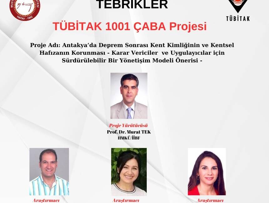 TÜBİTAK ödülü MKÜ’ye