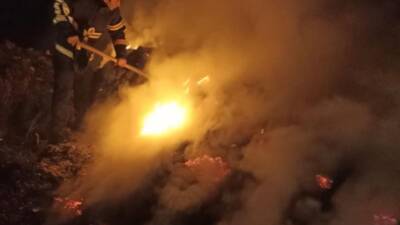 Hatay'ın Yayladağı ilçesi'nde, Karacurun Mahallesi'nde zeytin yağı sıkımından geriye kalan