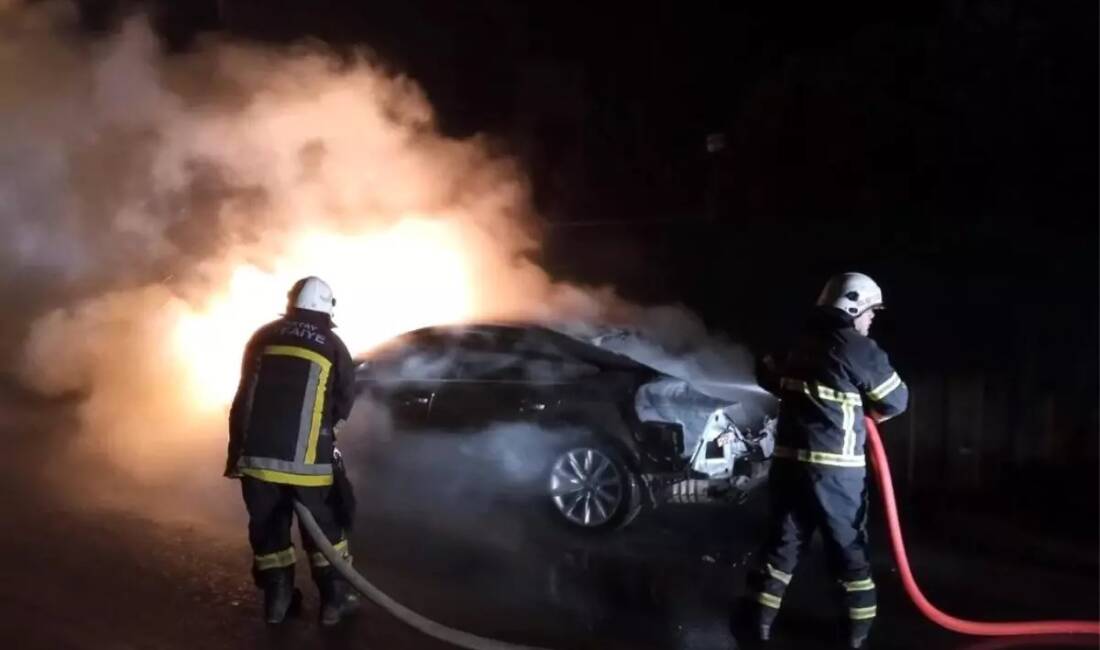 Hatay'ın Defne ilçesinde, Samankaya Mahallesi'nde bir otomobilin motor kısmında çıkan