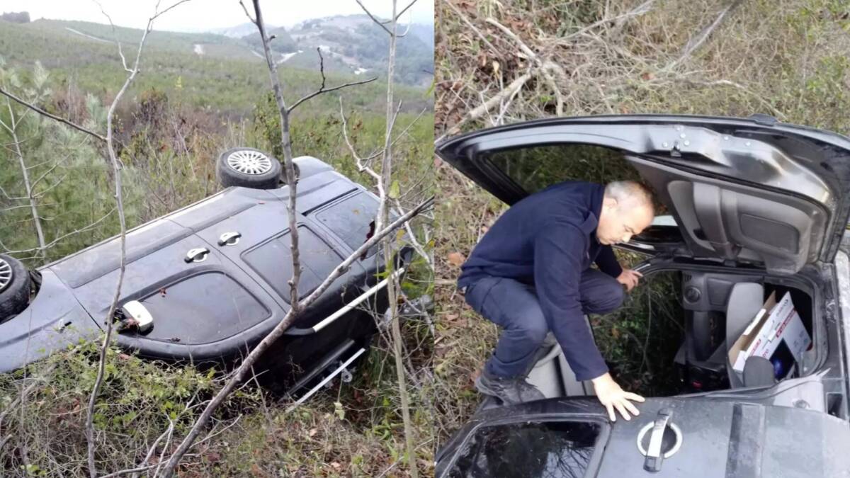 Hatay Erzin’de Hafif Ticari Araç Şarampole Devrildi: 2 Yaralı