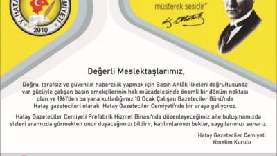 Hatay Gazeteciler Cemiyeti Yönetim Kurulu, 10 Ocak Çalışan Gazeteciler Günü