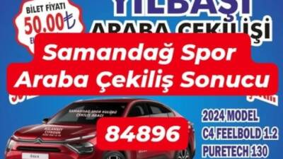 Samandağspor kulübünün düzenlediği Eşya Piyangosu çekilişi, yılbaşı gecesi gerçekleştirildi. Çekilişte