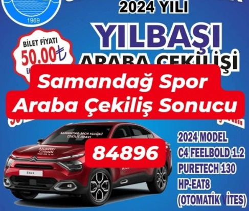 Samandağspor kulübünün düzenlediği Eşya Piyangosu çekilişi, yılbaşı gecesi gerçekleştirildi. Çekilişte