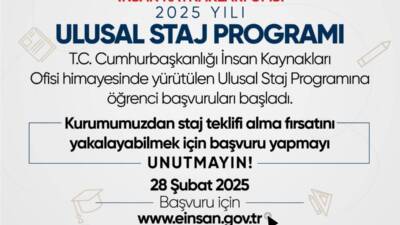 HBB, öğrencilere kamu sektöründe staj yapma fırsatı sunuyor. Başvurular internet