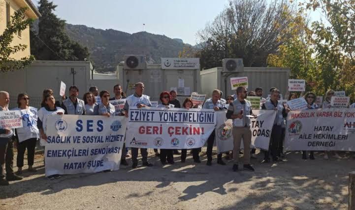 Hatay’da sağlık çalışanları, çalışma koşullarına ve Sağlık Bakanlığı’nın yeni uygulamalarına