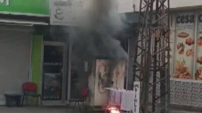 Hatay'ın Reyhanlı ilçesi Gültepe Mahallesi'nde elektrik trafosunda meydana gelen patlama