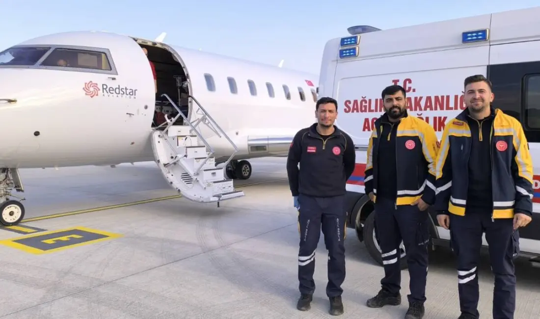 Hatay’dan İstanbul’a gerçekleştirilen hasta nakli, 112 birimi aracılığıyla hava ambulansı