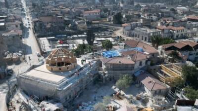 Antakya’daki tarihi Habib-i Neccar Camii, büyük bir restorasyon sürecinden geçiyor.